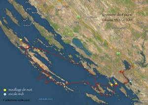 Parcours de croisière aux kornati croatie