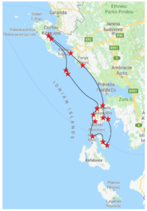 parcours de 14 jours en grece en voilier